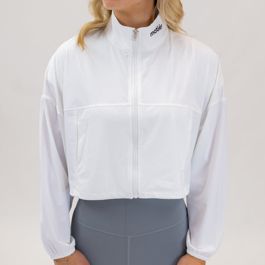 The Motier Core Cropped Active Pullover (White)