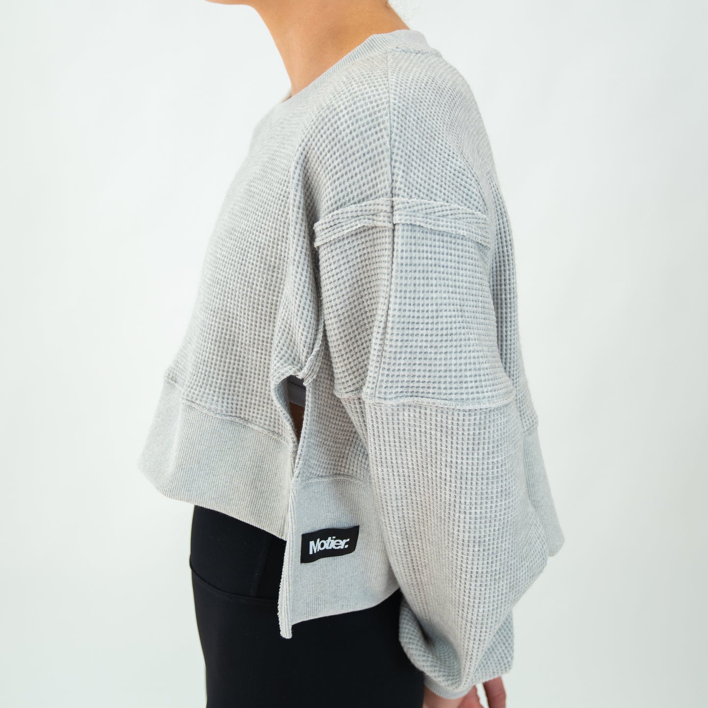 The Waffle Knit Oversized Top (Grey)