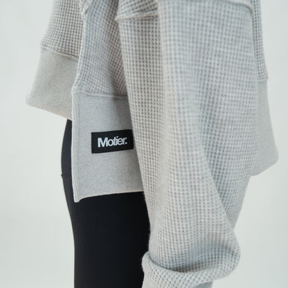 The Waffle Knit Oversized Top (Grey)