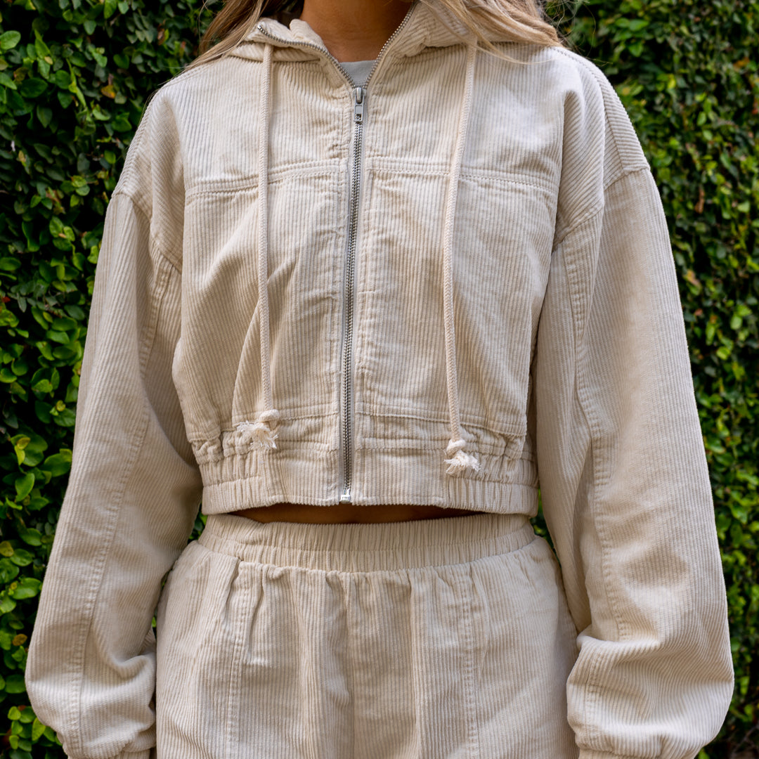 Corduroy Full-Zip Jacket (Vanilla)