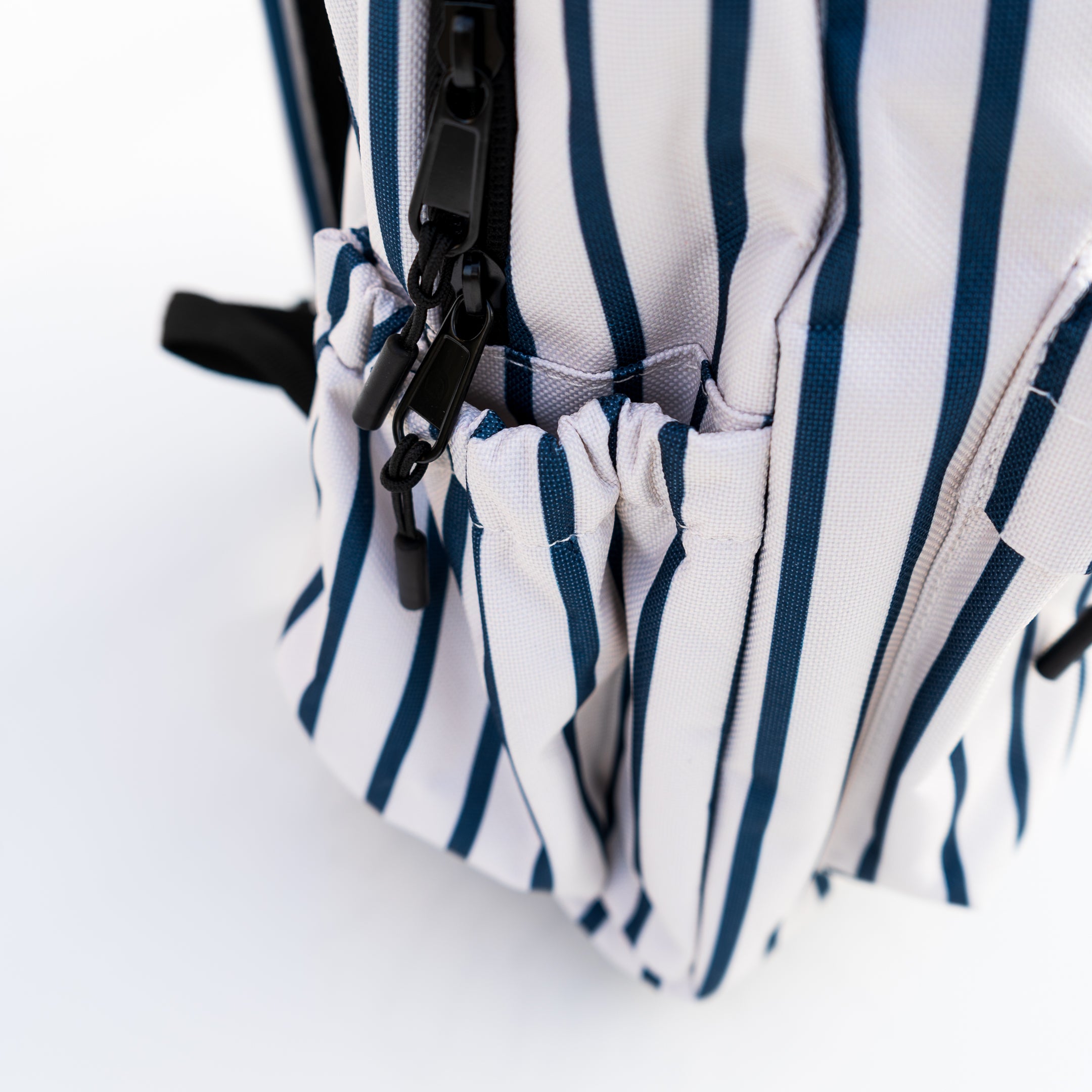 The Pinstripe Backpack (Cream/Navy)