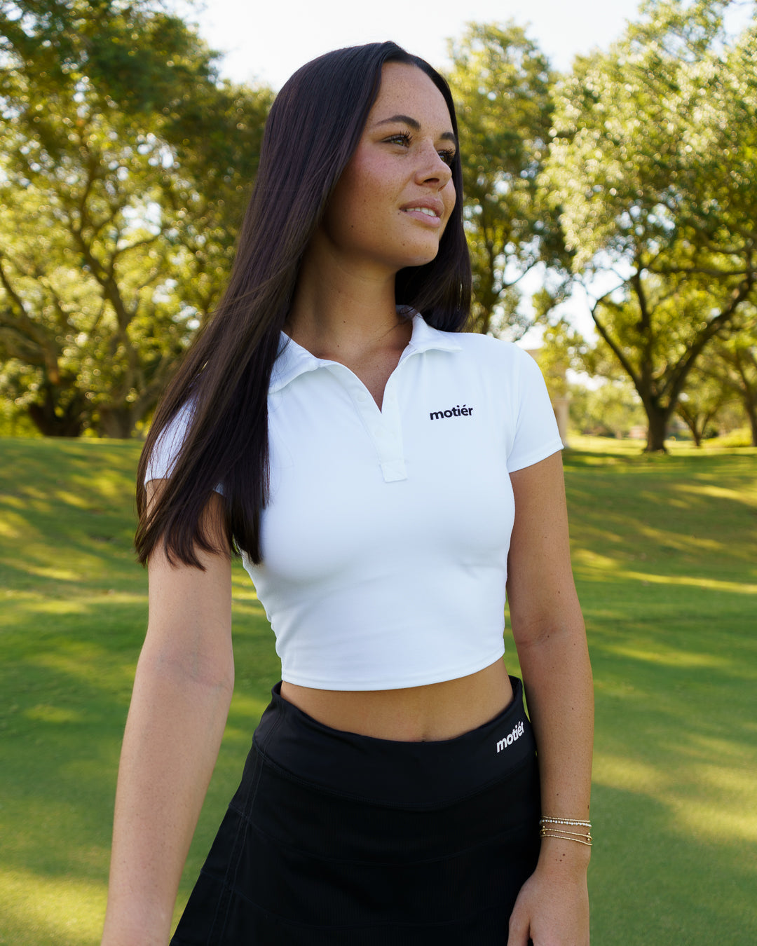 White cheap cropped polo